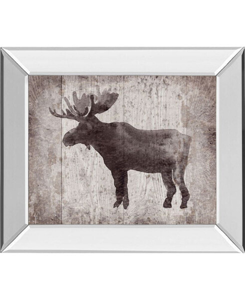 Wildness Iv-Timber by Sandra Jacobs Mirror Framed Elk Print Wall Art - 22" x 26"
