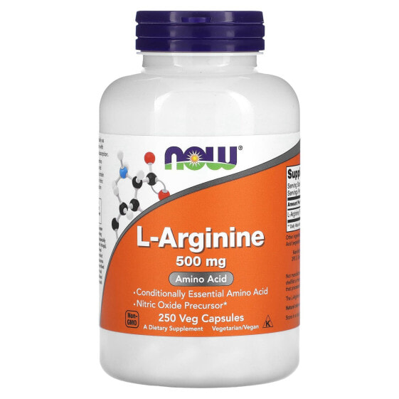 Аминокислоты NOW L-Аргинин 500 мг, 250 капсул