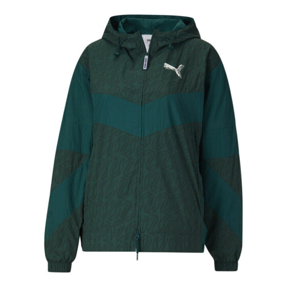 Верхняя одежда PUMA Storm Watch Packable куртка с молнией для женщин Green Casual Athletic Outerwear