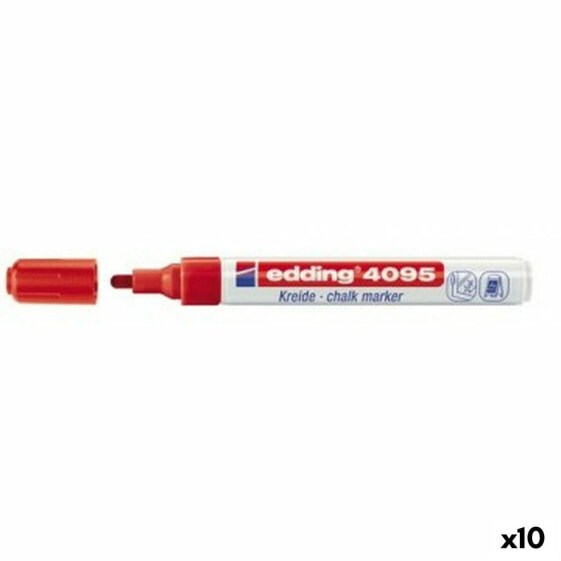 Фломастеры жидкие Edding 4095 Красный 10 штук