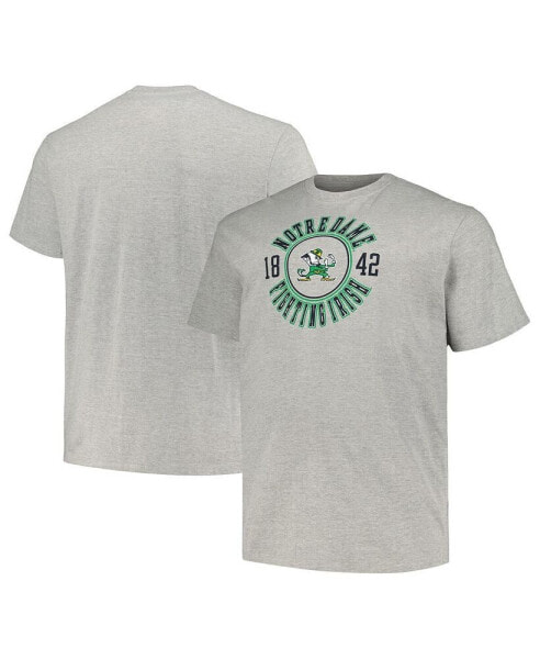 Men's Heather Gray Notre Dame Fighting Irish Big and Tall Circle Logo T-shirt