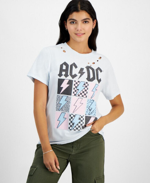 Juniors' AC/DC Distressed Tee