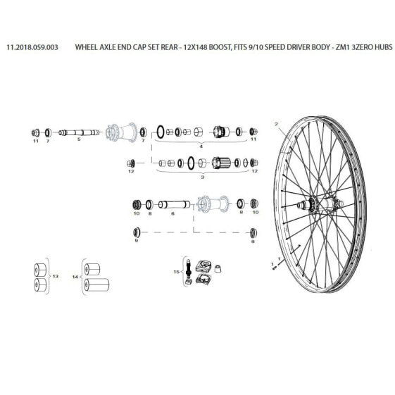 SRAM End Cap Set 9-10s Driver Body Rear Cover Cap