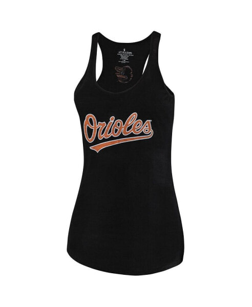 Women's Black Baltimore Orioles Plus Size Swing for the Fences Racerback Tank Top