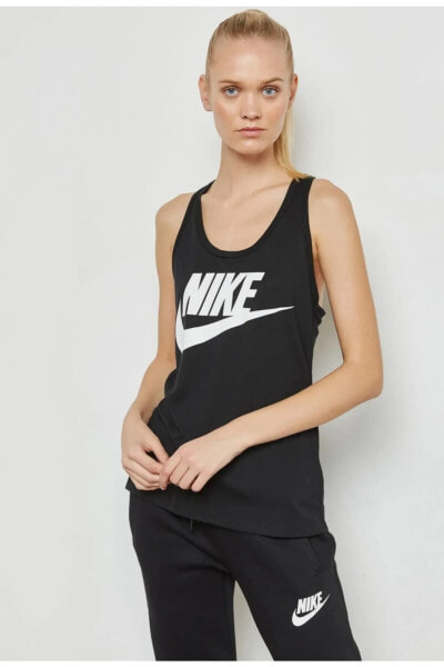 Майка спортивная Nike Essential Tank Top черная для женщин