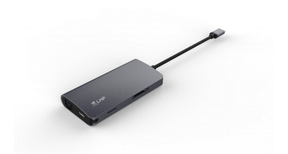LMP 15954 - USB 3.2 Gen 2 (3.1 Gen 2) Type-C - Grey - MicroSD (TransFlash) - SD - HDMI - RJ-45 - USB 3.2 Gen 1 (3.1 Gen 1) Type-A - Aluminium - USB