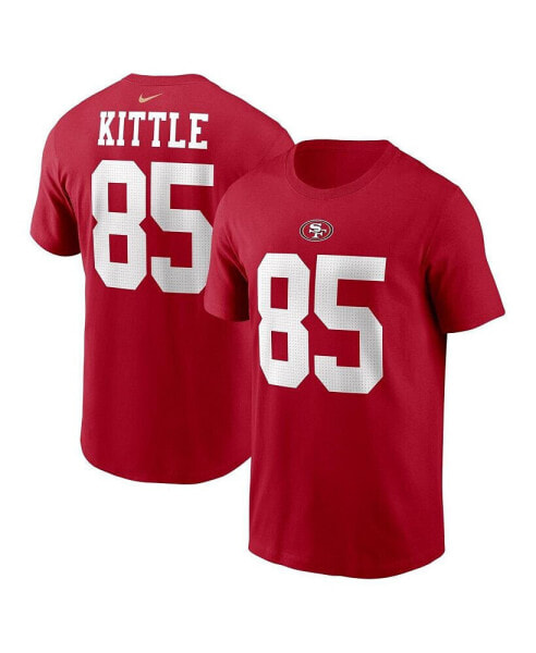 Men's George Kittle Scarlet San Francisco 49ers Player Name and Number T-shirt