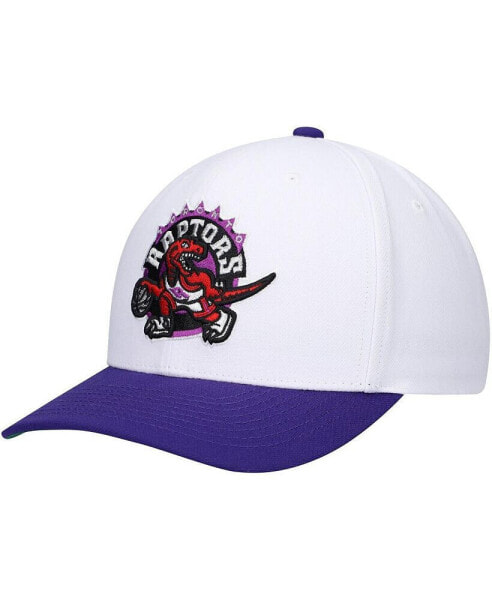 Men's White, Purple Toronto Raptors Hardwood Classics Core 2-Tone 2.0 Pro Snapback Hat