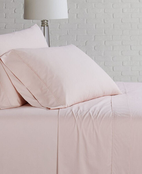 Solid Cotton Percale Full Sheet Set