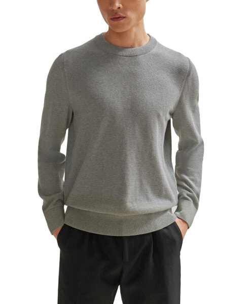 Men's Micro-Structured Crew-Neck Sweater