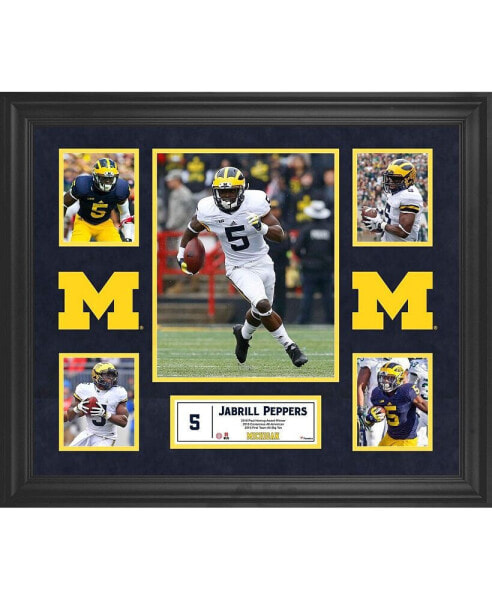 Jabrill Peppers Michigan Wolverines Framed 23" x 27" 5-Photo Collage