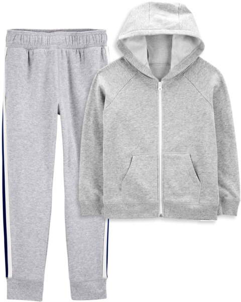 Kid 2-Piece Zip-Up Fleece Hoodie & Pants Set 5