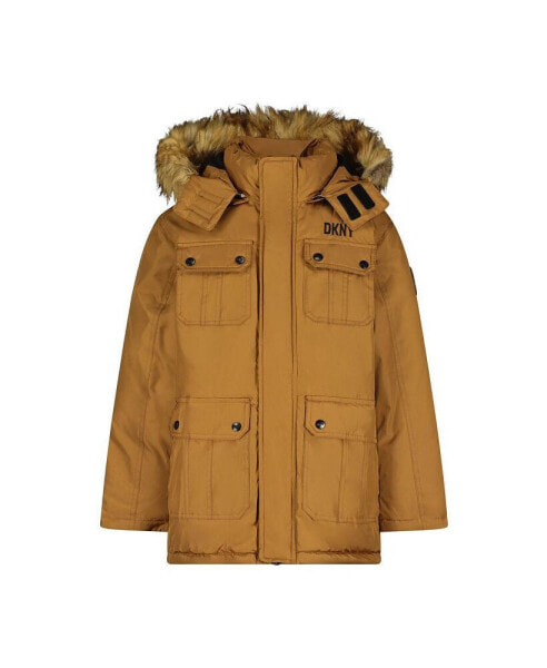 Куртка для малышей DKNY Теплая зимняя парка со стильным логотипом