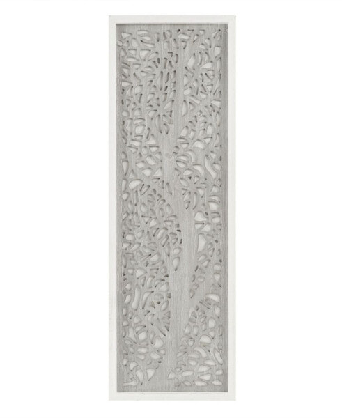 Laurel Branches Carved Wood Panel Wall Decor
