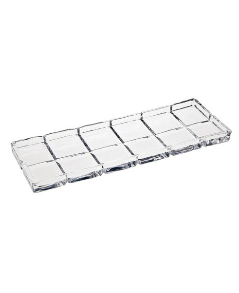 Crystal Serving Tray 13.5" L x 4.5" W with Radius Design