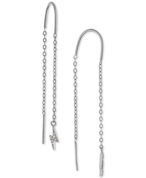 Cubic Zirconia Lightening Bolt Threader Earrings, Created for Macy's