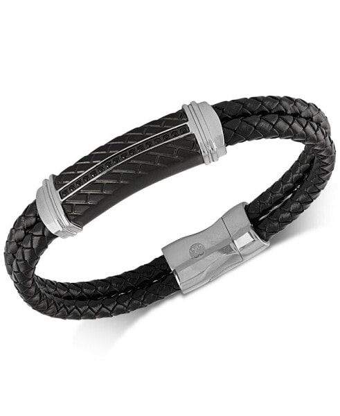 Браслет Esquire Men's Diamond & Leather Infinity