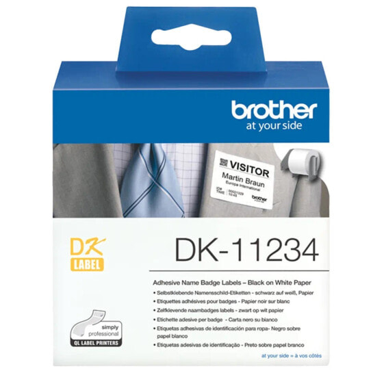 Brother DK-11234 - White - Self-adhesive printer label - Removable - Rectangle - Brother QL - 8.6 cm