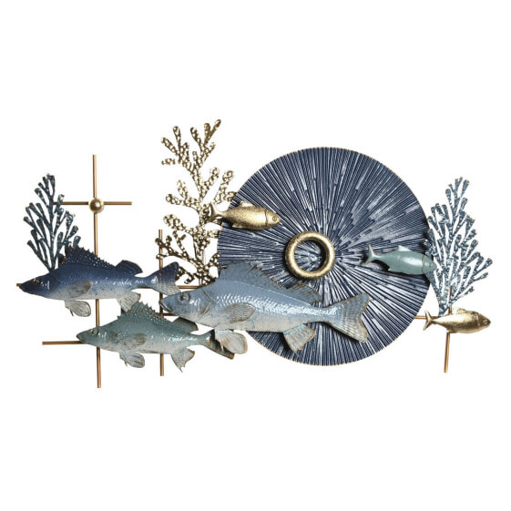 Настенный декор Home ESPRIT Синий Позолоченный Средиземноморье Рыбы 93 x 6 x 51,5 cm
