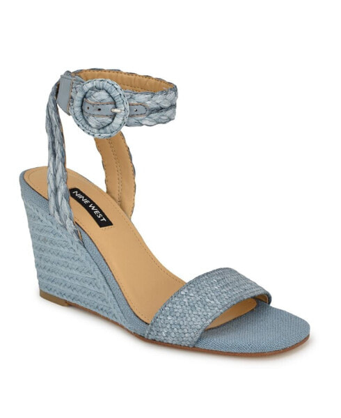 Women's Nerisa Square Toe Woven Wedge Sandals