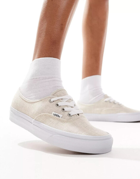 Vans Authentic – Sneaker in Wollweiß aus sommerlichem Leinen