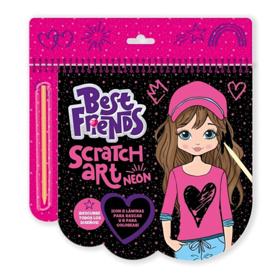 IMAGILAND Ludum Best Friends Scratch Art Neon Colouring Kit