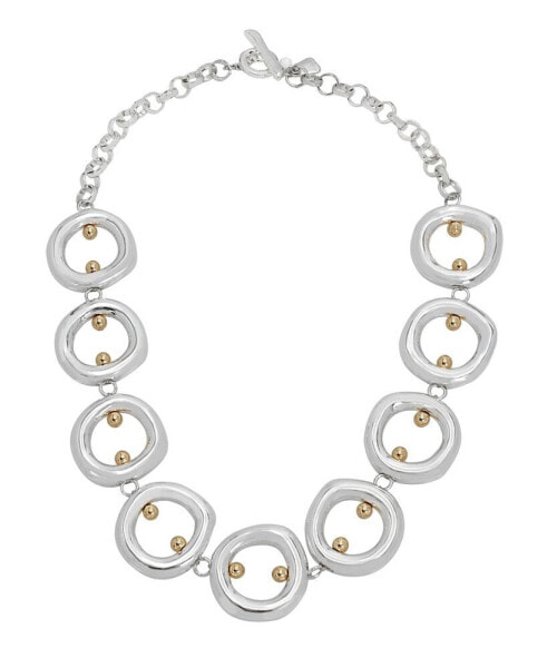 Two-Tone Open Circle Collar Necklace