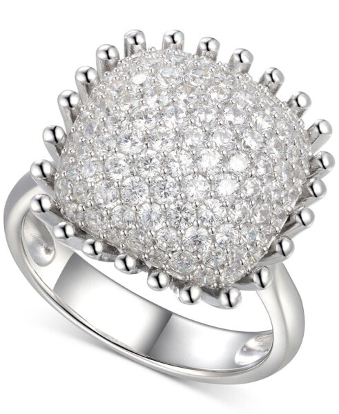 Cubic Zirconia Pavé Statement Ring in Sterling Silver
