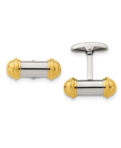 Stainless Steel Polished Yellow IP-plated Cufflinks