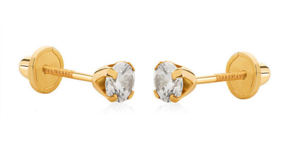 Shiny gold earrings with zircons 14/30.200/17ZIR