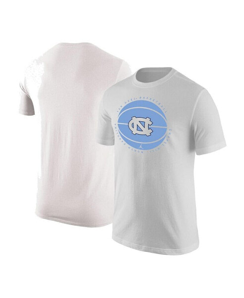 Men's White North Carolina Tar Heels Basketball Logo T-shirt