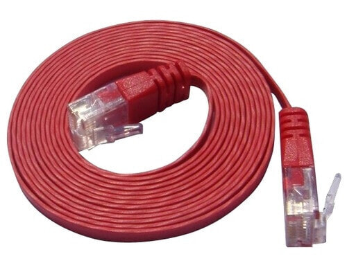 Wirewin PKW-SLIM-KAT6 2.0 RT - 2 m - Cat6 - U/UTP (UTP) - RJ-45 - RJ-45 - Red