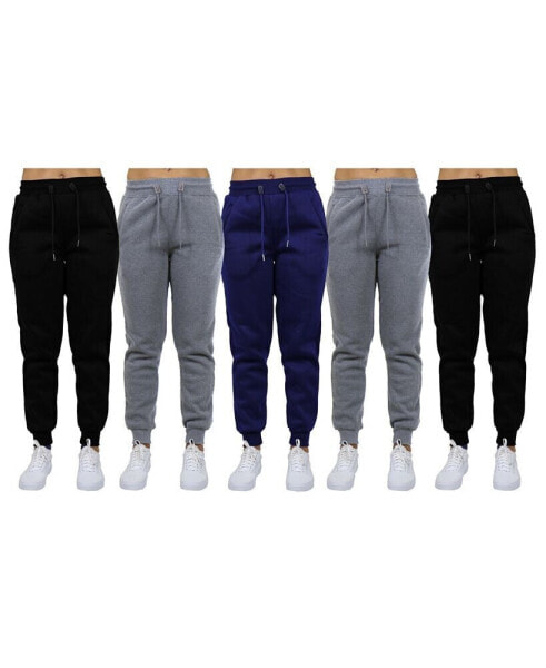 Women's Loose-Fit Fleece Jogger Sweatpants-5 Pack