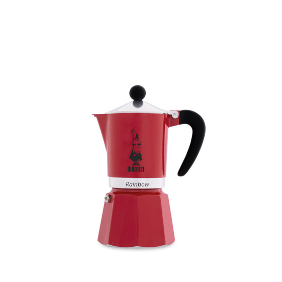 Кофейник Bialetti Rainbow - Мока - Черно-красный - Нержавеющая сталь - Алюминий - 3 чашки - Rainbow - CE