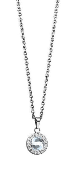 Decent Artic Symphony Clear Crystal Steel Necklace 429-17-450