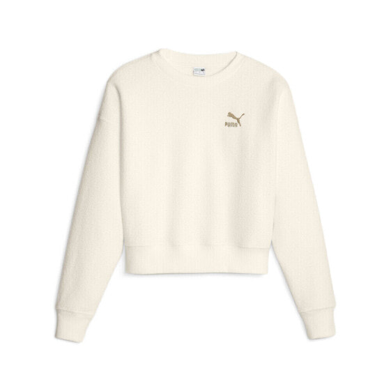 Puma Classics Fleece Crew Neck Sweatshirt Womens White 62141399
