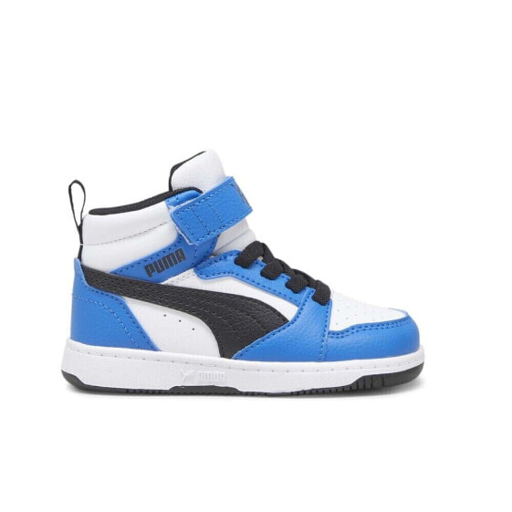 Puma Rebound V6 Mid High Top Lace Up Toddler Boys Black, Blue, White Sneakers C