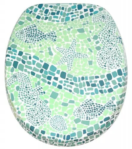 WC-Sitz Soft Close Mosaic World Green