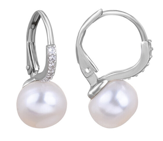 Charming pearl earrings with zircons SVLE0874XH2P100