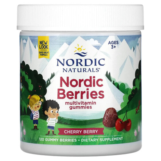 Nordic Berries Multivitamin Gummies, Ages 3+, Cherry Berry, 120 Gummy Berries