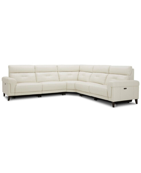 CLOSEOUT! Jazlo 5-Pc. Leather Sectional with 2 Power Recliners, Created for Macy's