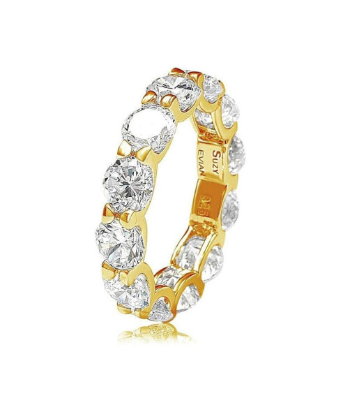 Кольцо Suzy Levian Round CZ U-Shape Eternity Band