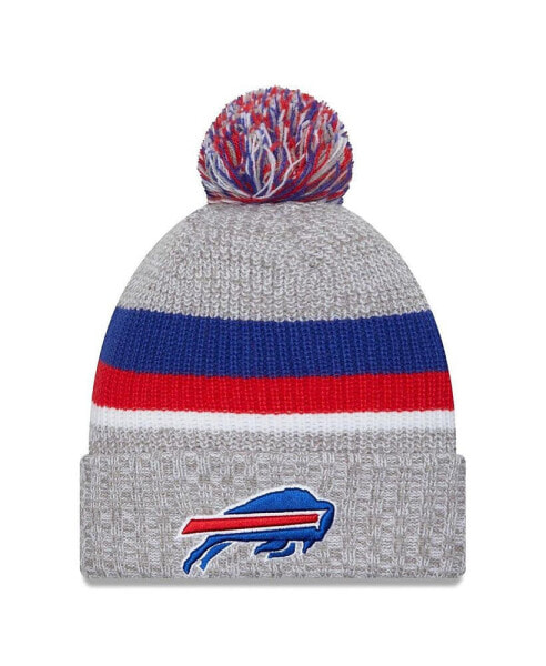 Men's Heather Gray Buffalo Bills Cuffed Knit Hat with Pom