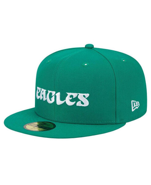 Men's Kelly Green Philadelphia Eagles Historic Wordmark 59FIFTY Fitted Hat