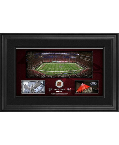 Atlanta Falcons Framed 10" x 18" Stadium Panoramic Collage with Game-Used Football - Limited Edition of 500