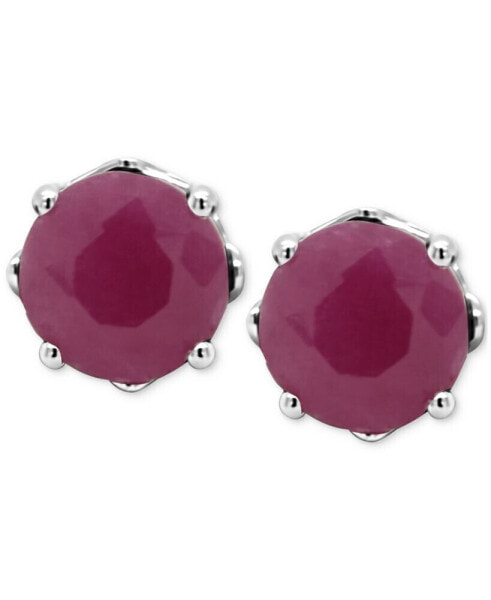 Sapphire Solitaire Stud Earrings (1-1/5 ct. t.w.) in Sterling Silver (Also in Ruby & Emerald)