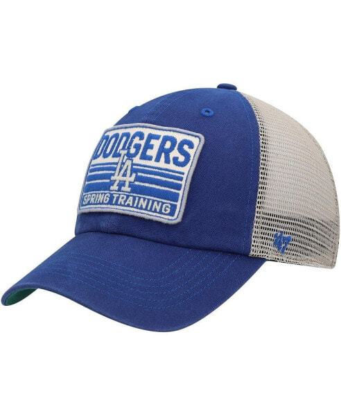 Men's Royal, Tan Los Angeles Dodgers Four Stroke Clean Up Trucker Snapback Hat