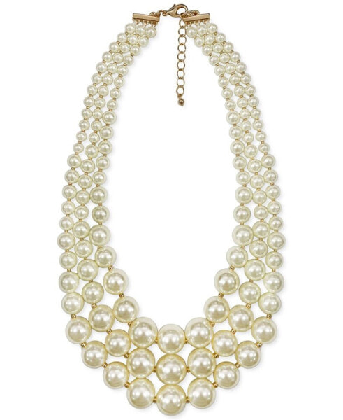 Charter Club imitation Pearl Three-Row Collar Necklace, Created for Macy's