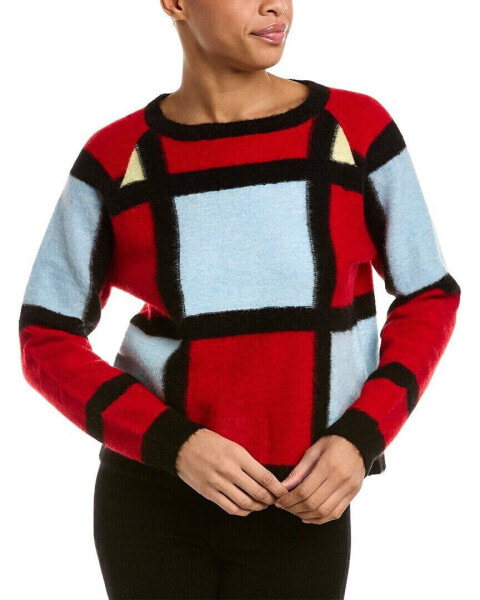Kier + J Tile Mohair & Wool-Blend Pullover Sweater Women's