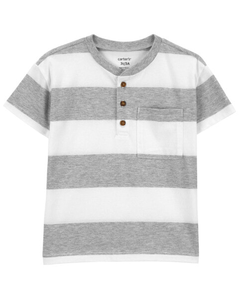 Toddler Striped Jersey Henley 5T